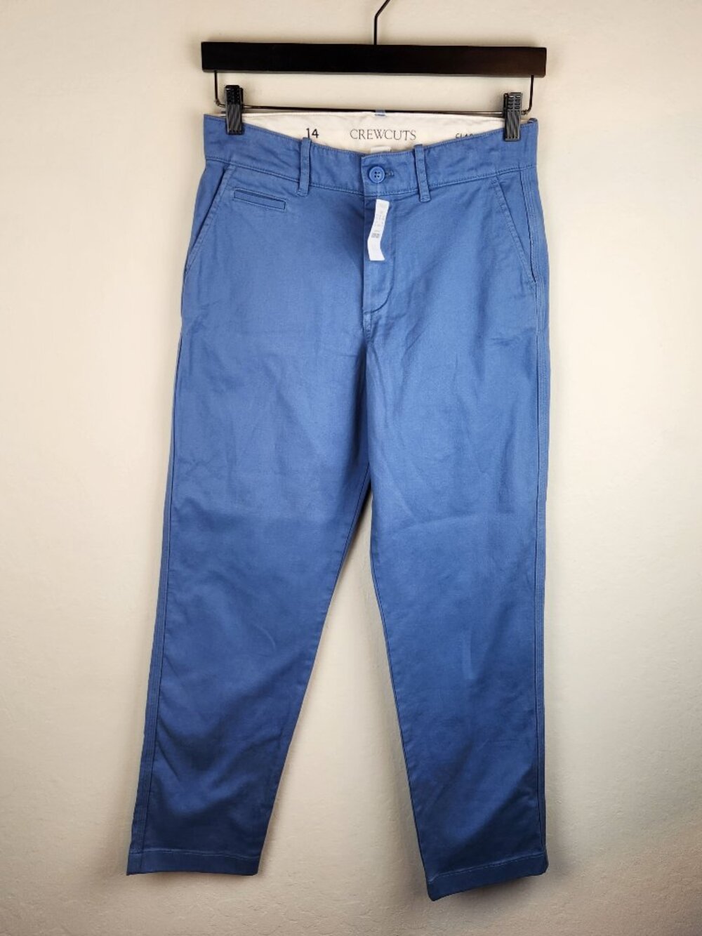 NWT J. Crew Crewcuts Blue Kids' Classic Fit Stretch Chino Pant size 14
